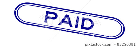 Grunge blue paid word rubber seal stamp on white background Grunge blue paid word rubber seal stamp on white background 93256391