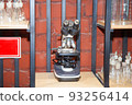 Electron microscope stands on the shelf of the scientific laboratory 93256414