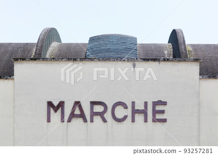 Facade of a french market in Villefranche sur Saone, France Facade of a french market in Villefranche sur Saone, France 93257281