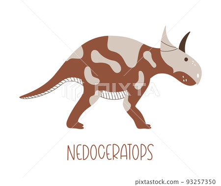 Wild prehistoric dinosaur nedoceratops isolated on white background Wild prehistoric dinosaur nedoceratops isolated on white background 93257350