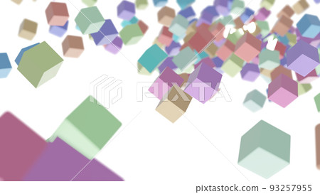 CG 塊隨機漂浮的彩色立方體 93257955