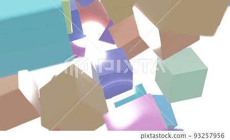 CG blocks randomly floating colorful cubes 93257956