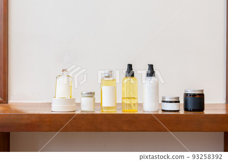 Bottles such as shampoo and treatment hair salon 93258392