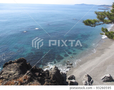 桂浜美麗的藍色大海的景色，桂浜海灘 93260595