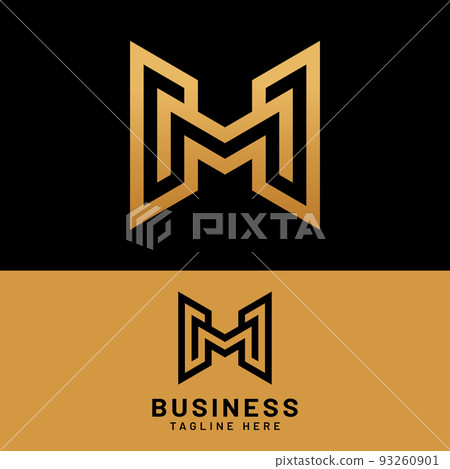 M H MH HM Letter Monogram Initial Logo Design... - Stock Illustration ...