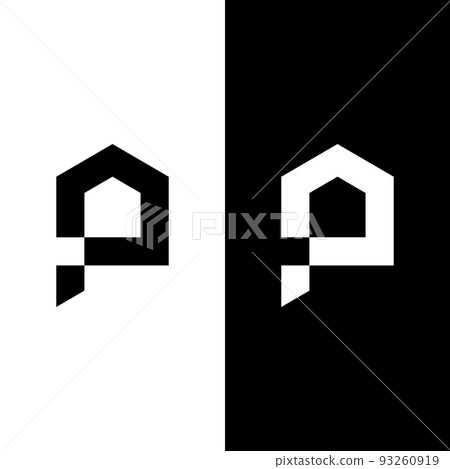 P letter real estate logo design - alphabet P property, construction,  business corporate, home sign icon monogram template. Stock Vector