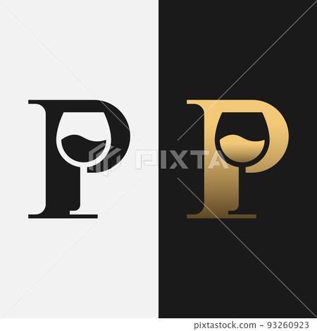 Letter Initial P Wine Glass Logo Design Template Letter Initial P Wine Glass Logo Design Template 93260923