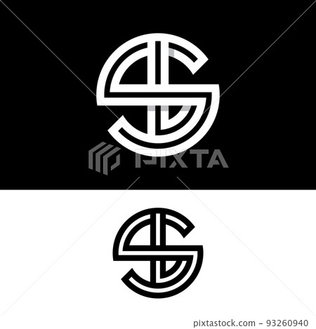 Letter Monogram S L SL LS Circle Logo Design Template 93260940