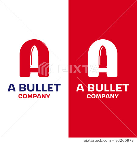 Letter Initial A Bullet Ammo Logo Design Template 93260972
