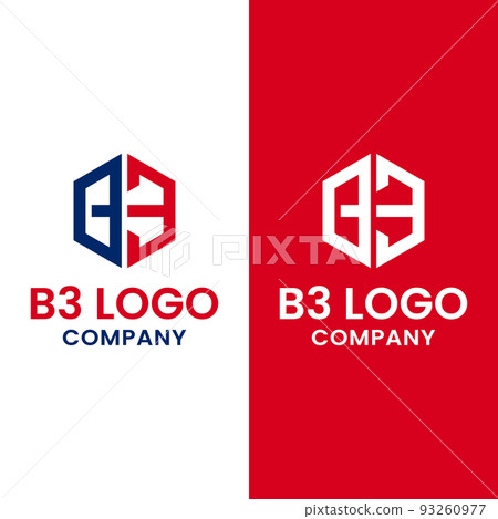 Monogram Letter B3 Hexagon Logo Design Template Monogram Letter B3 Hexagon Logo Design Template 93260977