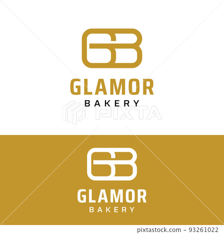 G B GB BG Letter Monogram Bread Logo Design Template 93261022