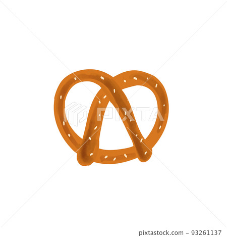 Pretzel snack illustration isolated on white 93261137