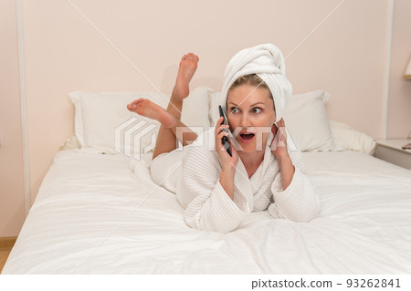 Cell bed copyspace female beauty spa bathrobe care body ritual, from white young for wellness for caucasian girl, robe bath. Happy afro african, Cell bed copyspace female beauty spa bathrobe care body ritual, from white young for wellness for caucasian girl, robe bath. Happy afro african, 93262841