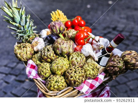 Italian food ingredients, vegetable fruit market in Rome Italian food ingredients, vegetable fruit market in Rome 93262911