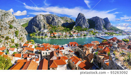 Landmarks and scenery of Croatia - impressive Omis town  93263092