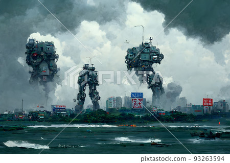 giant robot defender in taiwan city, neural network generated art giant robot defender in taiwan city, neural network generated art 93263594