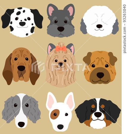 簡單可愛的狗前臉插畫集F無主線 簡單可愛的狗前臉插畫集F無主線 93263840