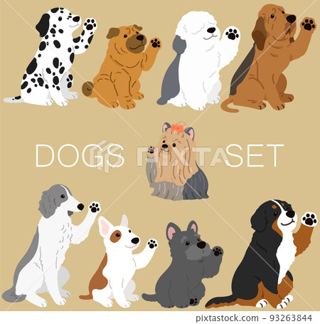 Simple and cute dog illustration set F No main line Simple and cute dog illustration set F No main line 93263844