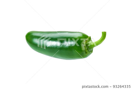 Single jalapeno pepper isolated on white background. Single jalapeno pepper isolated on white background. 93264335