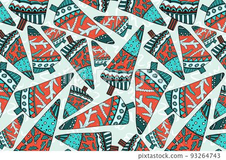 Hygge christmas tree vector seamless pattern Hygge christmas tree vector seamless pattern 93264743