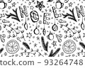Doodle Christmas Vector Seamless Pattern 93264748