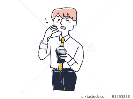 Businessman who looks sleepy at work People who are suspected of lack of sleep due to excessive caffeine intake Businessman who looks sleepy at work People who are suspected of lack of sleep due to excessive caffeine intake 93265228