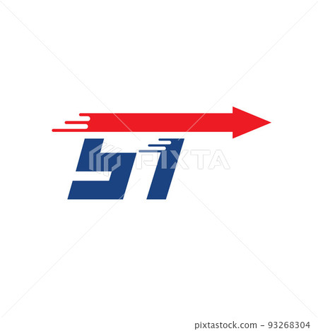 fast ST letter arrow concept design vector  icon template 93268304