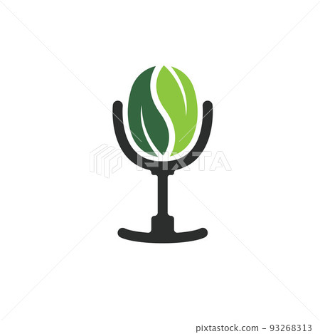 microphone leaf concept design vector icon 93268313