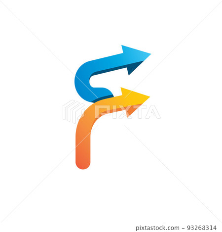 f letter arrow concept icon vector design f letter arrow concept icon vector design 93268314