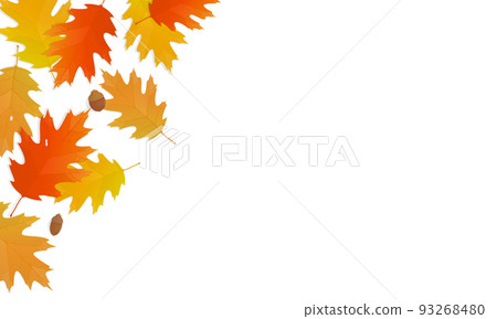 Autumn oak fallen leaves background frame illustration Autumn oak fallen leaves background frame illustration 93268480