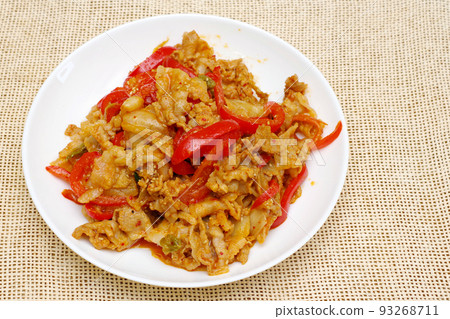 Stir-fried kimchi and yogurt with paprika and pork Stir-fried kimchi and yogurt with paprika and pork 93268711