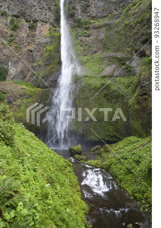 Waterfall and green valley Waterfall and green valley 93268947