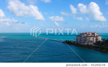 Luxury apartments in port of Miami - view from cruise liner Luxury apartments in port of Miami - view from cruise liner 93269238