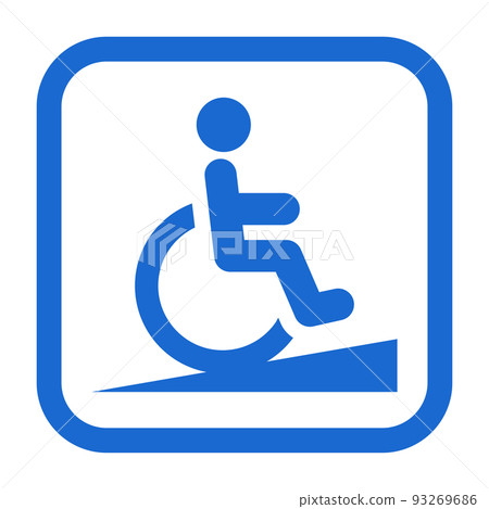 Wheelchair and ramp icon Wheelchair and ramp icon 93269686