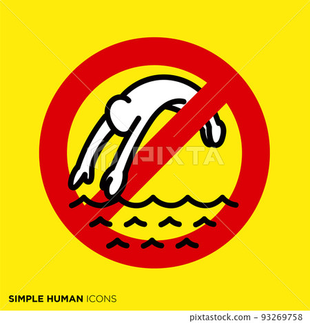 Simple human icon series "No diving mark" 93269758