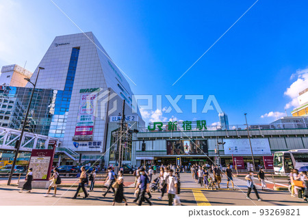Tokyo cityscape in Japan Over 260,000, a record high for 2 consecutive days. No movement restrictions, Shinjuku Station South Exit. Kabukicho Tower = August 19 93269821