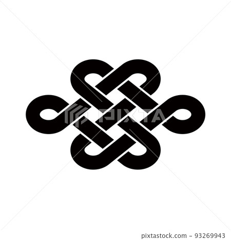 寶結插圖-日本傳統圖案、家徽、吉祥句-無限、紐帶、長壽的形像素材 93269943