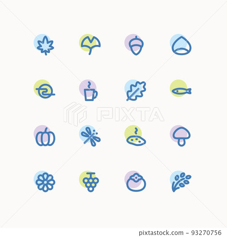 秋天的圖標集 秋天的圖標集 93270756