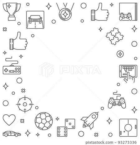 Game and Video Games line frame. Gamer vector illustration 93273336