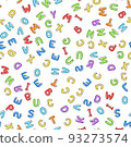Vector illustration. Seamless pattern of colorful English letters 93273574