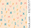Vector illustration. Seamless pattern of colorful English letters 93273577