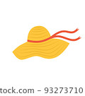 Women's summer hat. Flat vector illustration isolated on a white background. 93273710