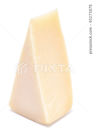 Piece of parmesan cheese isolated on white background Piece of parmesan cheese isolated on white background 93273878