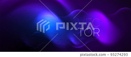 Neon glowing waves, magic energy space light concept, abstract background wallpaper design 93274293