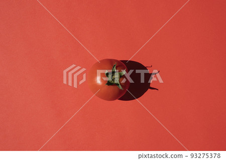 red tomato with a hard shadow on a red background red tomato with a hard shadow on a red background 93275378