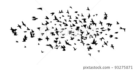 A flock of flying birds. Free birds. Vector illustration A flock of flying birds. Free birds. Vector illustration 93275871