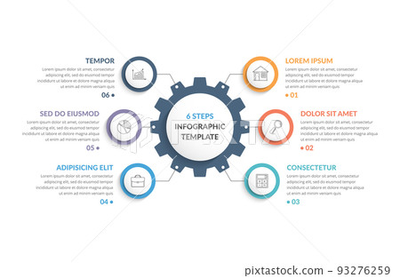 Infographic Template with Gear 93276259