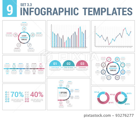 9 Infographic Templates - Stock Illustration [93276277] - PIXTA