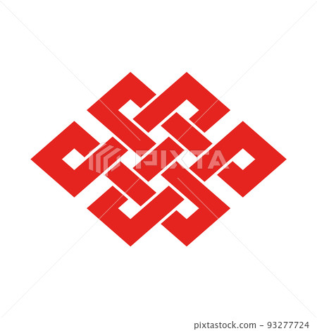 紅方寶結圖解-日本傳統圖案、家徽、吉祥句-無限、紐帶、長壽的形像素材 紅方寶結圖解-日本傳統圖案、家徽、吉祥句-無限、紐帶、長壽的形像素材 93277724