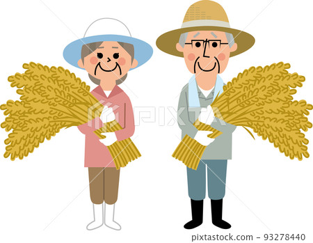 old couple harvest 93278440